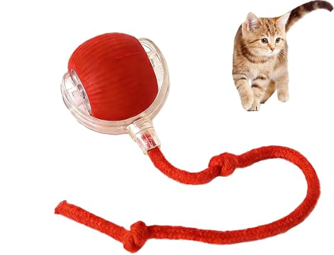 Automatic Rolling Cat Toy Ball With Moving Tail – USB Rechargeable